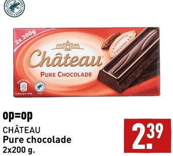 ALDI CHÂTEAU Pure chocolade 2x200 g. aanbieding