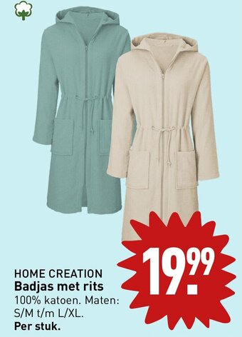 ALDI HOME CREATION Badjas met rits aanbieding