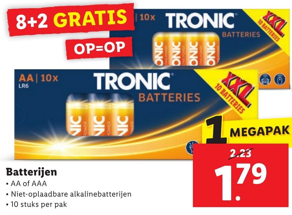 Batterijen 8+2 GRATIS aanbieding bij Lidl