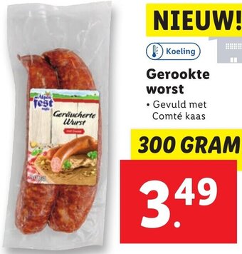 Lidl Gerookte worst 300g aanbieding