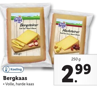 Lidl Bergkaas 250g aanbieding