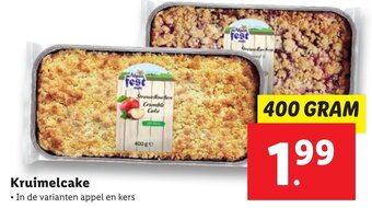 Lidl Kruimelcake 400g aanbieding