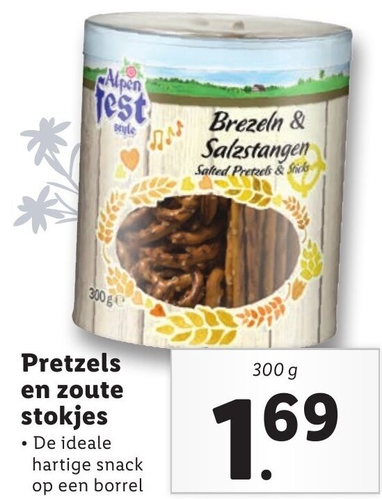 Pretzels en zoute stokjes 300g aanbieding bij Lidl