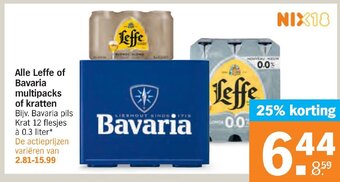 Albert Heijn Alle Leffe of Bavaria multipacks of kratten aanbieding