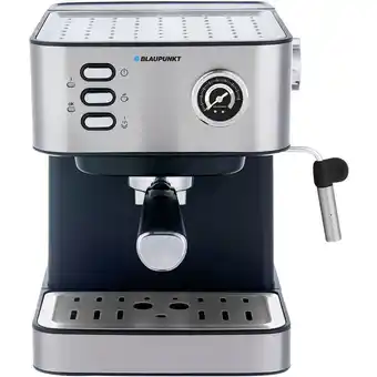 Conrad Blaupunkt cmp312 espressomachine met filterhouder staal, zwart met melkopschuimer, met kopverwarmer aanbieding