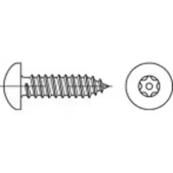 Conrad Toolcraft to-5380077 veiligheidsschroeven 3.5 mm 16 mm binnen-t 88114 rvs a2 100 stuk(s) aanbieding