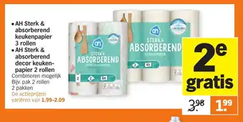 Albert Heijn Sterk & absorberend keukenpapier 3 rollen aanbieding