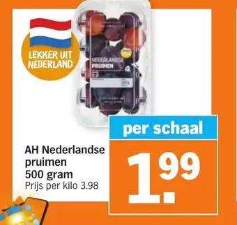 Albert Heijn Nederlandse pruimen 500g aanbieding