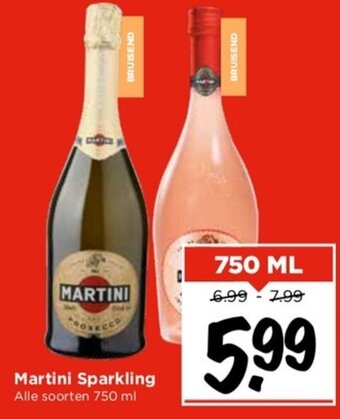 Vomar Voordeelmarkt Martini Sparkling. 750ml aanbieding