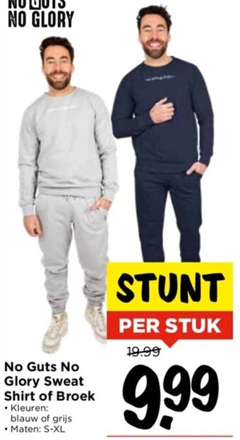 Vomar Voordeelmarkt No Guts No Glory Sweat shirt of Broek aanbieding