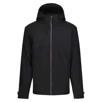 Decathlon Heren erasmus 4 in 1 jas soft shell (zwart) aanbieding