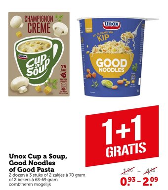 Coop Unox Cup a Soup, Good Noodles of Good Pasta aanbieding