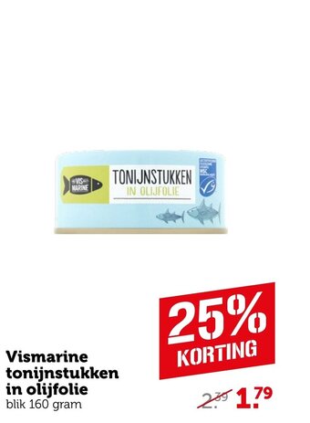 Coop Vismarine tonijnstukken in olijfolie blik 160 gram aanbieding