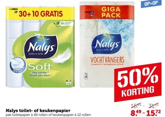 Coop Nalys toilet- of keukenpapier aanbieding