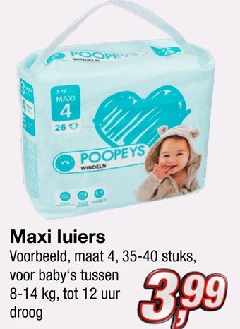 Kik Maxi luiers aanbieding