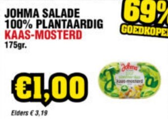 Budget Food JOHMA SALADE 100% PLANTAARDIG KAAS-MOSTERD 175g aanbieding