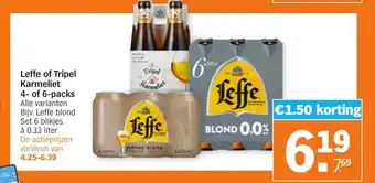 Albert Heijn Leffe of tripel karmeliet 4- of 6-packs aanbieding