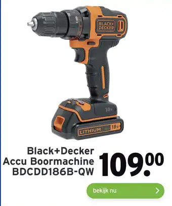 GAMMA Black+Decker Accu Boormachine BDCDD186B-QW aanbieding