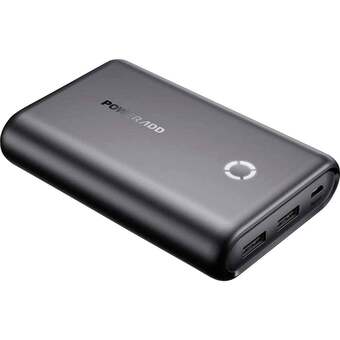 Conrad Poweradd energycell powerbank 15000 mah fast charge li-ion zwart statusweergave aanbieding