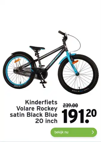 GAMMA Kinderfiets Volare Rockey satin Black Blue aanbieding