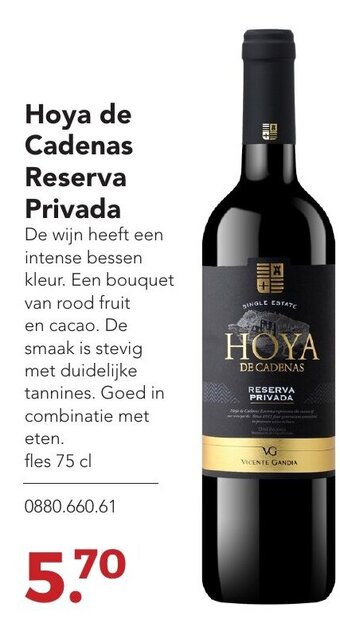 Zegro Hoya de Cadenas Reserva Privada  75 cl aanbieding