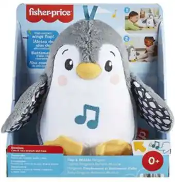 Bol.com Fisher-price flap & wobble penguin - 20 cm hoog - interactieve knuffel aanbieding