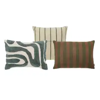 fonQ By fonq sierkussen set van 3 - wave - linen line - linen stripe aanbieding