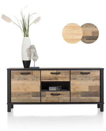 Happy@Home Sardinie, dressoir 180 cm. - 2-deuren + 2-laden + 1-niche - driftwood aanbieding