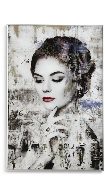 Henders & Hazel Chic lady schilderij 120x80cm aanbieding