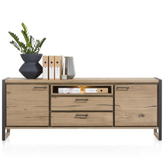 Henders & Hazel Metalo, dressoir 210 cm - 2-deuren + 2-laden + 1-niche (+ led) aanbieding