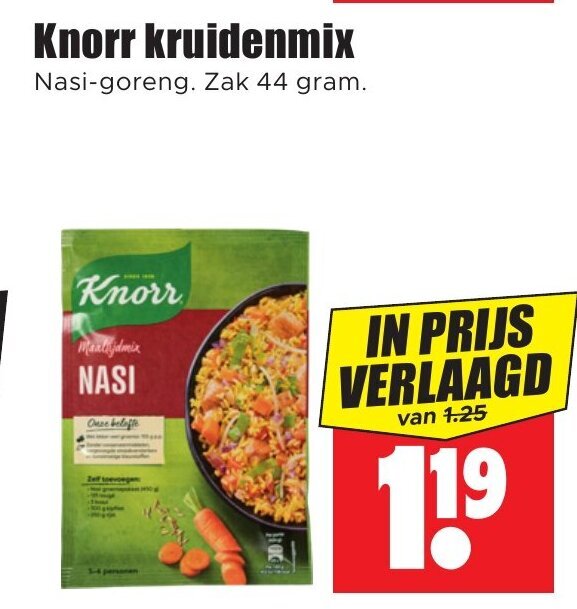 Knorr kruidenmix 44g aanbieding bij Dirk