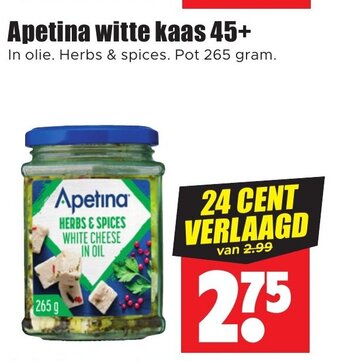 Dirk Apetina witte kaas 45+  265g aanbieding