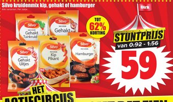 Dirk Silvo kruidenmix kip, gehakt of hamburger aanbieding