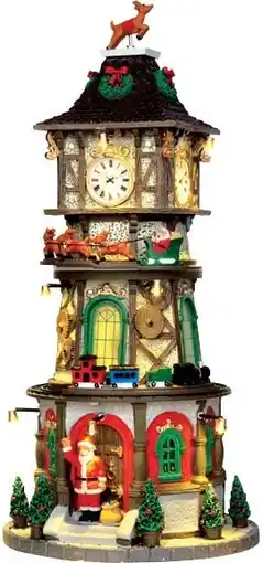 Intratuin Lemax kersthuisje christmas clock tower (klokkentoren) 16 x 16 x 33 cm aanbieding