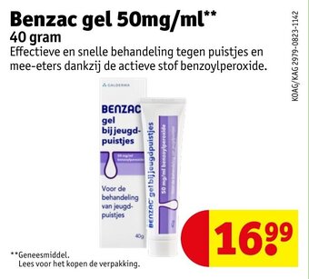 Kruidvat Benzac gel 50mg/ml 40 gram aanbieding