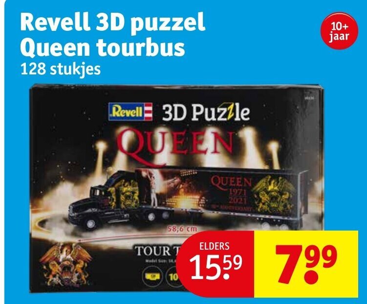 Revell 3D puzzel Queen tourbus 128 stukjes aanbieding bij Kruidvat
