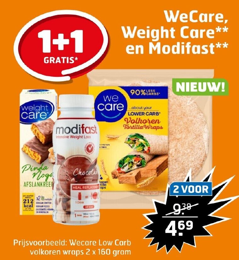WeCare, Weight Care en Modifast aanbieding bij Trekpleister
