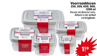 Trekpleister Voorraaddozen 250, 500, 600, 900, 1200 ml aanbieding