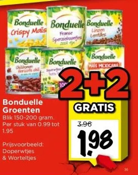 Vomar Voordeelmarkt Bonduelle groenten aanbieding