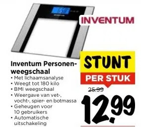 Vomar Voordeelmarkt Inventum personen-weegschaal aanbieding