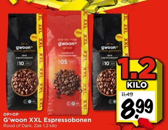 Vomar Voordeelmarkt G'woon xxl espressobonen aanbieding