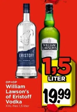 Vomar Voordeelmarkt William lawson's of eristoff vodka aanbieding