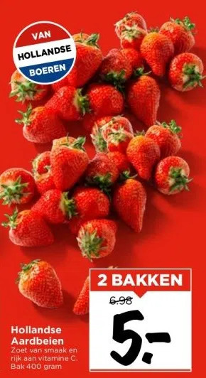 Vomar Voordeelmarkt Hollandse aardbeien aanbieding