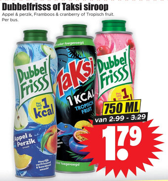 Dirk Dubbelfrisss of Taksi siroop aanbieding