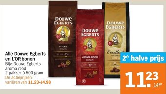 Albert Heijn Alle Douwe Egberts en L'OR bonen aanbieding