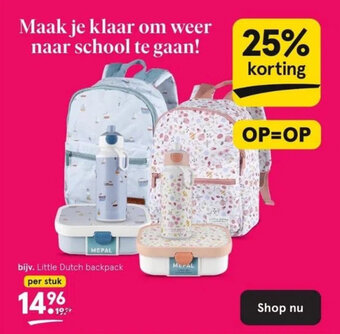 Etos Little Dutch backpack aanbieding