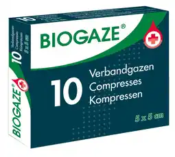 De Online Drogist Biogaze verbandgazen 5x5cm 10st aanbieding