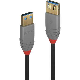 Conrad Lindy usb-kabel usb 3.2 gen1 (usb 3.0 / usb 3.1 gen1) usb-a stekker, usb-a bus 3.00 m zwart 36763 aanbieding