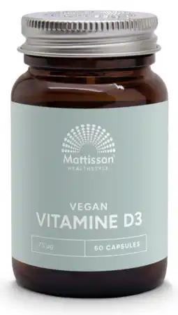 De Online Drogist Mattisson healthstyle vitamine d3 - 75mcg/3000ie capsules 60cp aanbieding