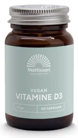 De Online Drogist Mattisson healthstyle vitamine d3 - 75mcg/3000ie capsules 60cp aanbieding